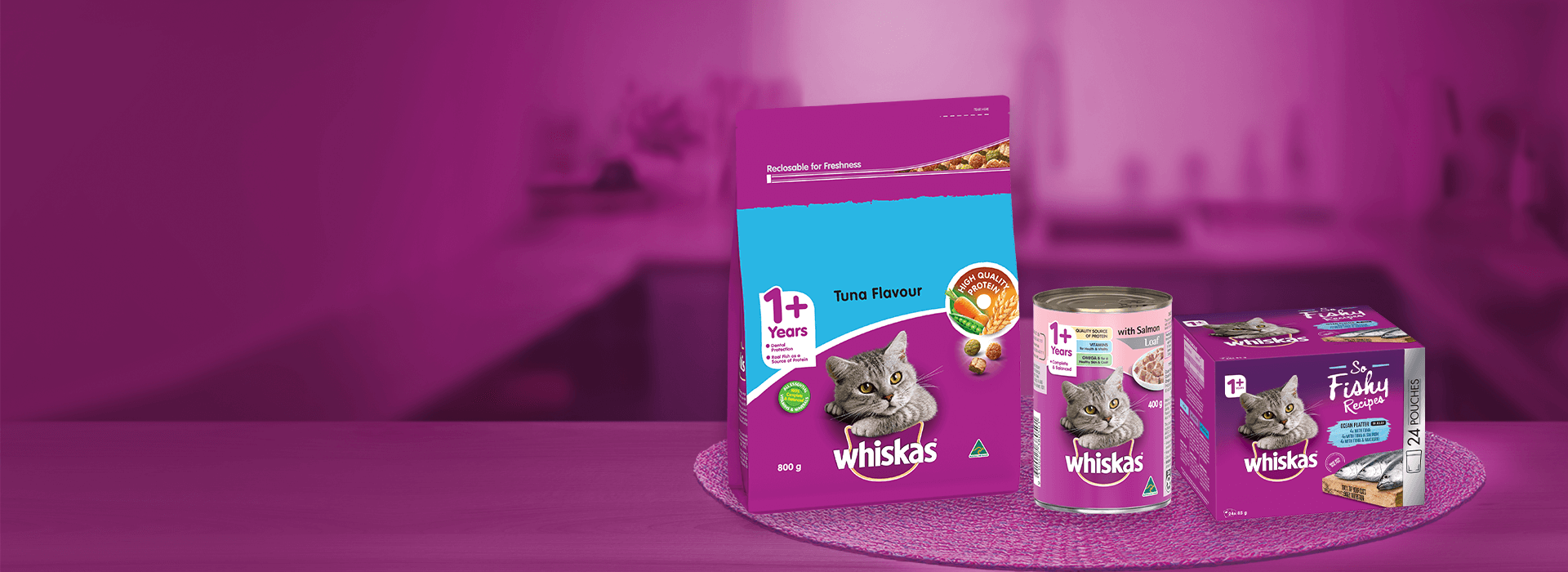 whiskas adult products hero image